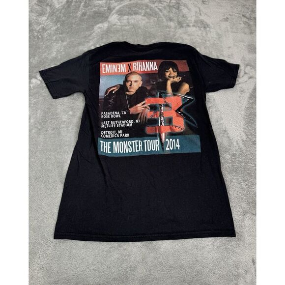 Eminem & Rihanna The Monster 2014 Tour T Shirt Men's Size Small Black - Picture 2 of 10